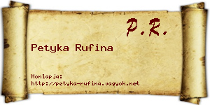Petyka Rufina névjegykártya